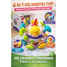 6 In 1 Diş Kaşıyıcı Bebek Topu- Çıngıraklı Oyuncak