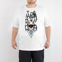 Bant Giyim -Wolf Girl Dreamcatcher 4Xl Büyük Beden Beyaz Tişört
