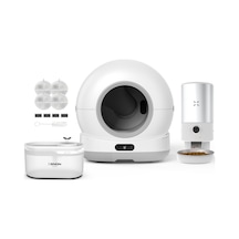 Xenon Smart Akıllı Otomatik Kameralı Kedi Tuvaleti Paslanmaz Çelik Kaseli 5lt Mama Kabı Led Işıklı Su Pınarı Ve Filtre 4'lü Pet Seti