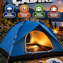 Otomatik Açılır Kamp Çadırı 200x135 Cm Suya Dayanıklı Taşınabilir Tasarım Çok Renkli