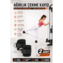 Spor Byfit Ayak Bilek Kayışı D-Ring Ağırlık Çekiş Aparatı - SİYAH Siyah