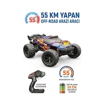 Uzaktan Kumandalı Şarjlı Işıklı 1:14 4wd 55 Km/h Servo Motorlu 2.4ghz Off-road Oyuncak Arazi Arabası Çok Renkli