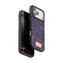 Onegif Apple iPhone Uyumlu 17 Pro Bright Simli Kapak - Derin Mor İtdark49164