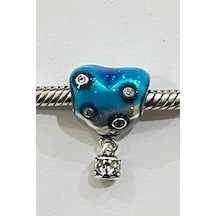 Fubena Mavi Ve Gümüş Balon Sallantılı Charm Gümüş
