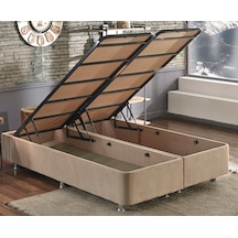 Nironyatak Niron Ela Baza -150X200 Cm Çift Kişilik Sandıklı Sütlü Kahve Kuma