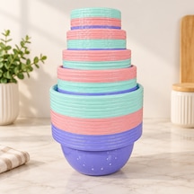 Plastik Badya Seti Çok Renkli