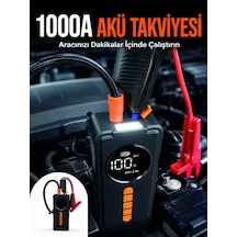 Taşınabilir Araç Acil Durum Cihazı 1000a Akü Takviye Hava Kompresörü Dijital Lastik Şişirme Pompası