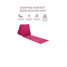 Kamptek Şişme Sırt Destekli Kamp Oturma Matı Yaslanma Yastığı Plaj Matı Pembe