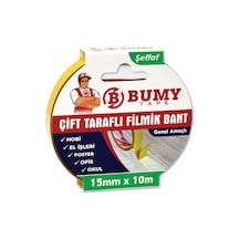 Çift Taraflı Filmik Bant 15mm X 10mt Şeffaf