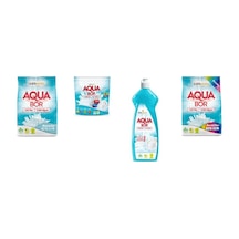 Aquabor Doğal Mineralli 4 Kg Beyaz + Tablet + Elde Bulaşık + 4 Kg Renkliler 4 Lü Set