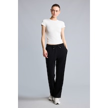 Defacto Straight Fit Beli Bağcıklı Standart Paça Modal Sporcu Eşofman Altı H7169ax26aubk81 Siyah-bk81