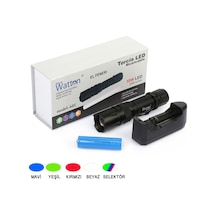 10W 2000 Lümen 4 Renk Güçlü EL Feneri Watton Wt-605 Siyah