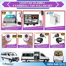 Uzaktan İzlemeli 4 Kameralı Wifi 4g 320 Gb Harddisk 7 İnç Ekranl