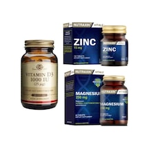 Solgar D3 Vitamini 1000 Iu 100 Kapsül+nutraxin Zinc 15 Mg 100 Tablet+magnezyum 250 Mg 60 Tablet