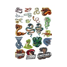 Yılan Cobra Sticker-2 17 Parça Telefon, Tablet, Defter, Laptop Sticker