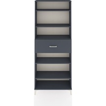 Arges Dolap 5 Raflı Tek Çekmeceli 88x30x221 Antrasit-antrasit Antrasit