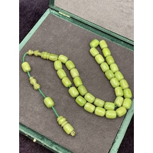Sistemli Fıstık Yeşili Kanayan Baga Katalin Tesbih 8x11 Mm Yeşil