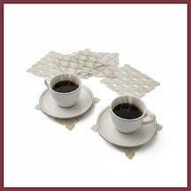 Storeşahin 6 Lı Dantel Kahve Sunumluğu 15x15 Cm Asorti Desenli Şık Bardak Altlığı Shn0720
