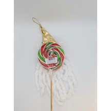 Candyzoo Noel Baba Altın Şapkalı Kapı Süsü ve El Yapımı Yılbaşı Şekeri 60 G