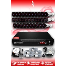 Bayicam 32 Kameralı Uzay 32 Dış Kamera Set 500 GB HDD Full HD Gece Görüşlü Güvenlik Kamerası Sistemi
