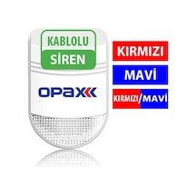 Opax-Bgr-10 Kablolu 48 Led Kırmızı Mavi Harici Alarm