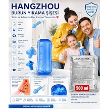 Hangzhou Burun Yıkama Şişesi 300ml Neti Pot Burun Kanalları Durulama Seti + Osel Burun Yıkama Sıvısı 500ml
