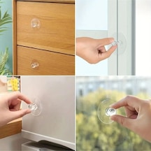 Kendinden Yapışkanlı Çekmece & Dolap Düğmesi Çok Amaçlı Dolap Kapı Tutucu, 3 Lü Set Plastik Beyaz Diğer