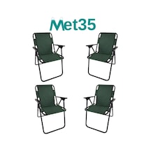 Met35 Katlanır Piknik Sandalyesi-4lü-yeşil Yeşil
