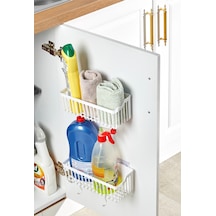 2 Adet Yapışkanlı Plastik Raf Düzenleyici Organizer Belirtilmemiş Beyaz Tr Diğer