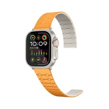 Apple Uyumlu Watch 42mm Zore Krd-111 Çizgili Desenli Silikon Kordon-turuncu