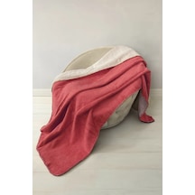 Yeşilhome Çift Kişilik Pamuk Battaniye, Çift Taraflı Battaniye Pembe-krem Pembe