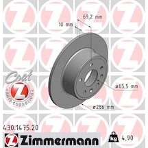 Zımmermann Arka Fren Aynası Vectra B 96-02 Saab 900 93-03 286 X 10 X 5dl Dolu 5084751-5391578-90495269 430.1475.20 569118 93182293 569210 90512910