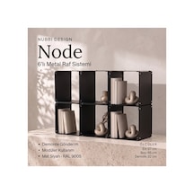 Node 6 Lı Modüler Metal Tv Ünitesi Açık Raflı Dekoratif Televizyon Sehpası Siyah - 940100355 Siyah