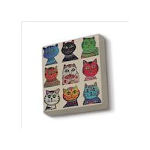 Kediler Baskılı Taş Magnet 5x5 Dekoratif Obje Ve Biblo