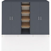 Hyperion Dolap 12 Raflı 4 Kapaklı 220x44x163 Antrasit-antrasit/ça Antrasit-antrasit/çam