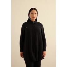 Aker Keten Tunik Siyah Siyah