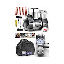 Metal Çantalı Aydınlatmalı Profesyonel 12v Çakmaklı 100 Psı Mini Hava Kompresörü Araç Kompresörü Set