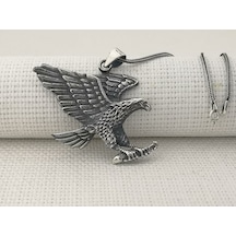 Takılingo 925 Ayar Gümüş 3d Kartal Tasarımlı Erkek Kolye Gümüş