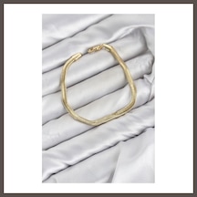 Bezos Cm Yassı Yılan Zincir Model Gold Renk Pirinç Kadın Bileklik Nxrlvng