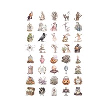 Cadılar Bayramı Masalsı Hayalet Sticker Seti 40 Adet Ajanda Scrapbook Journal Planner Çıkartma Çok Renkli