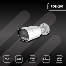 Hs Ip-201 4mp Poe 2.8mm Warm Led Metal Bullet Güvenlik Kamerası