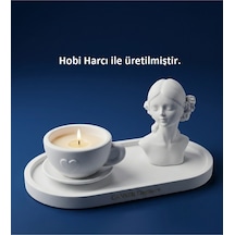 Üçlü Dekoratif Amaçlı Kahve Fincanı & Kız Obje Set 48198754