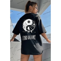 Yin & Yang Tasarım Unisex Siyah