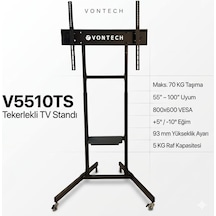 Vontech V5510ts 55-100'' Tekerlekli Ayaklı Tv Fuar Standı