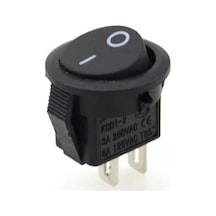 5 Adet Ic-134E Mini (S) Yuvarlak Işiksiz Anahtar On-Off 2P Siyah