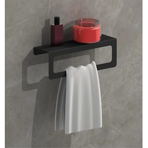 Dione Store Siyah Raflı Havlu Askısı, Metal Raflı Havluluk, Otel Banyo Askısı, Mutfak Banyo Raflı Havluluk Renkli