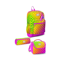 Coral High Neon Renkli Dama Desenli 3 Lü Okul Çanta Seti 33203 Çok  Renkli