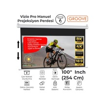 Groove Vizio Pro 100 Inch 220x125cm Blackout Işık Geçirmez Profesyonel Projeksiyon Perdesi