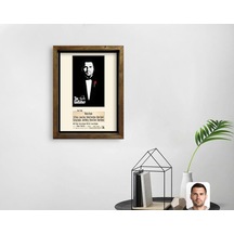 Kişiye Özel Godfather Baba Tasarımlı Doğal Masif Ahşap Çerçeveli (551059611)