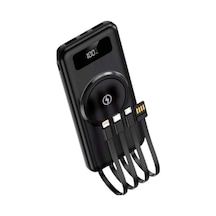 Kablosuz - 975 - Çoklu Şarj Girişli 10.000 Mah Kablolu - Shophnrl - Powerbank Tnabilir Açık